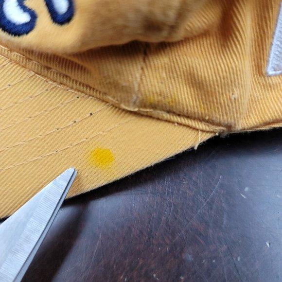 Titleist Footjoy Cap Adjustable Strap Back Yellow Spell Out Golf FJ 6 Panel Logo - Picture 7 of 7